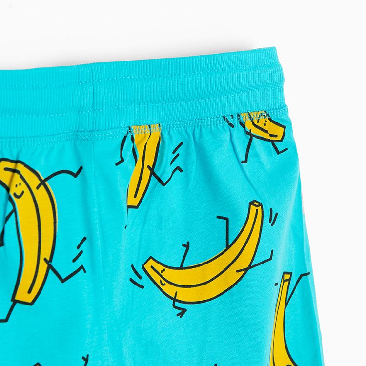 Grey and blue with bananas print - 2 pack