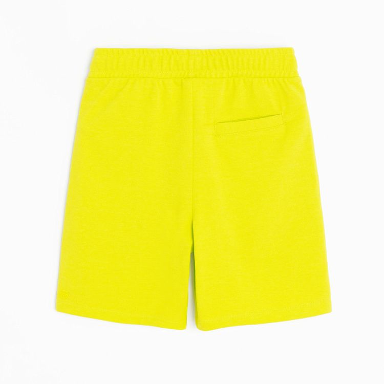 Yellow shorts with cord on the waist