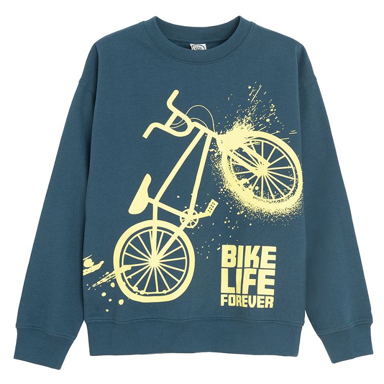 Dark blue sweatshirt with BIKE LIFE FOREVER print