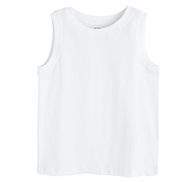 White sleeveless T-shirt