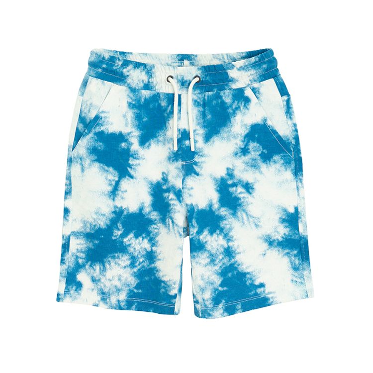 Blue tie dye shorts