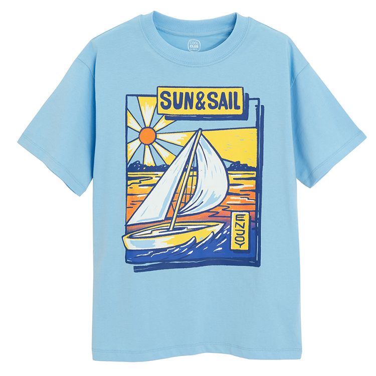 Blue T-shirt Sun and Sail print