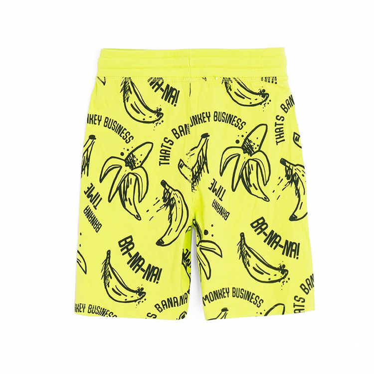 Black and yellow shorts with banana print- 2 pack