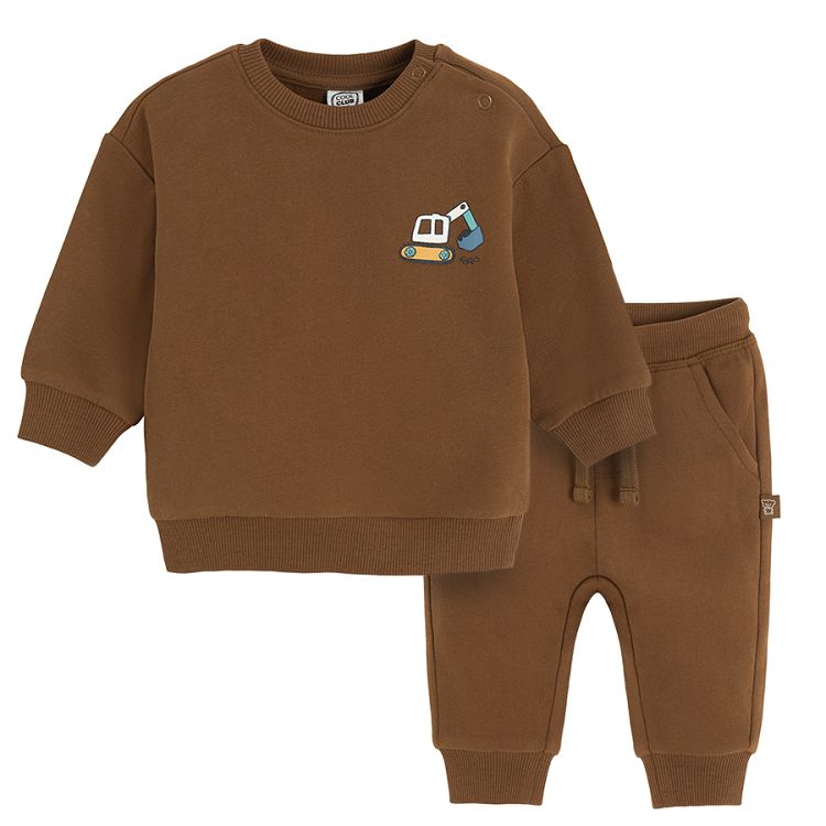 Brown jogging set- sweatshirt and sweatpants- 2 pieces