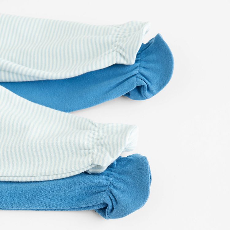 Blue and light blue footed leggings- 2 pack