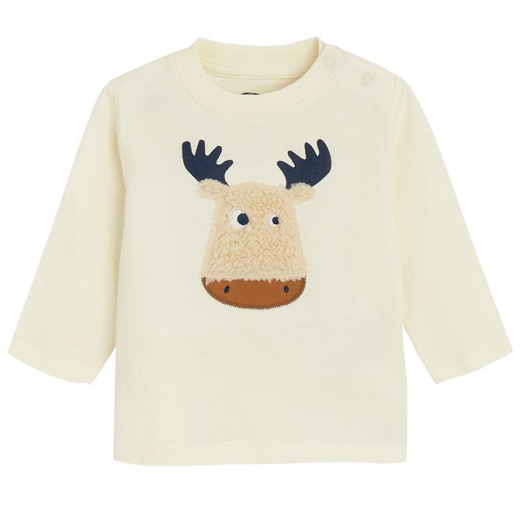 Ecru blousewith raindeer print