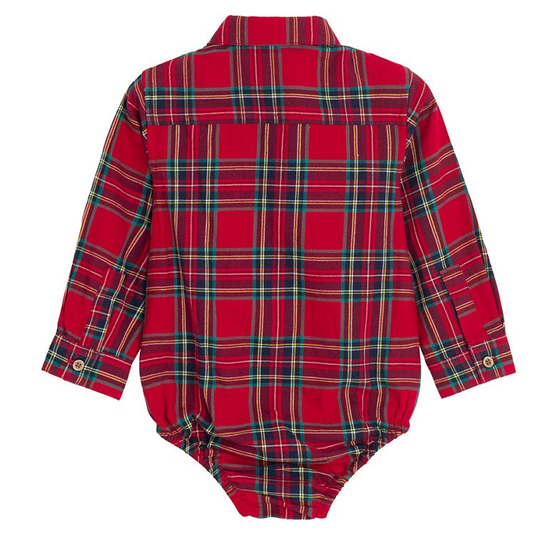 Red checked long sleeve bodysuit