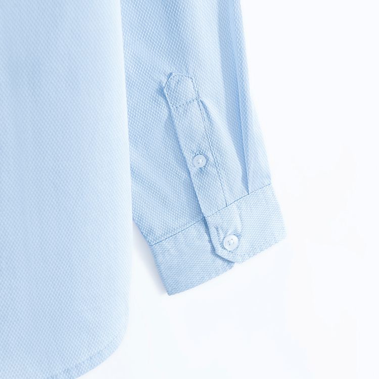 Blue button down classi shirt with Mao collar