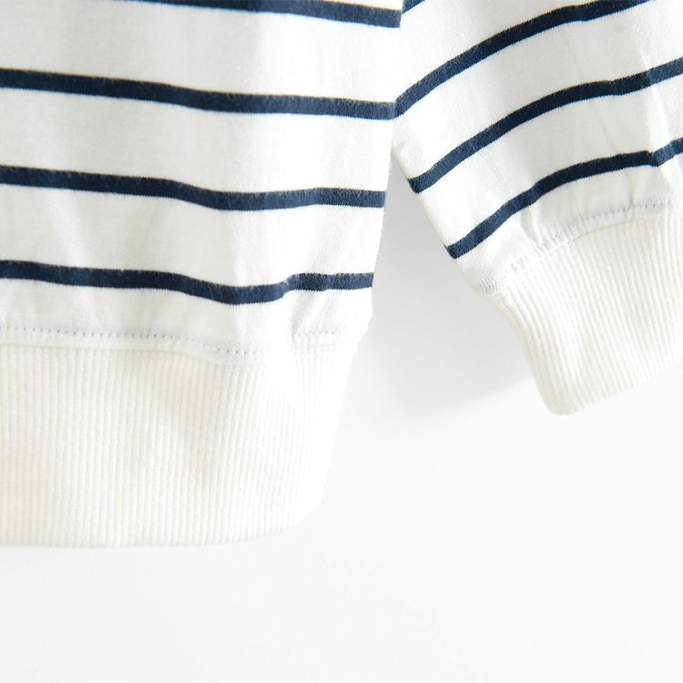 Blue and white stripes sweatshirt