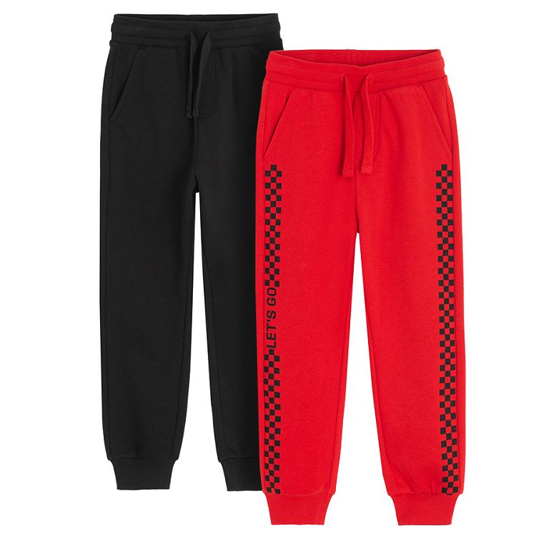 Black and red jogging pants- 2 pack