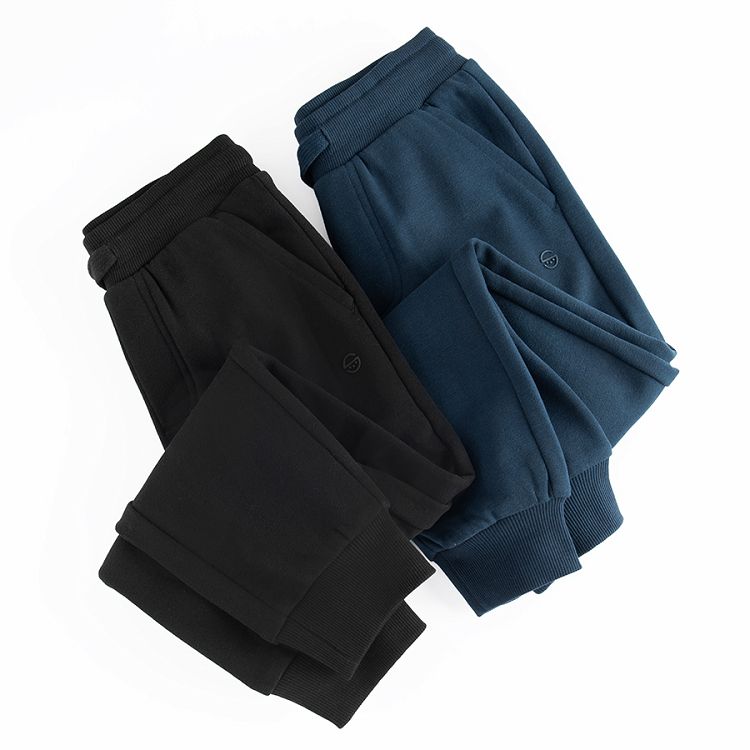 Black and blue jogging pants- 2 pack