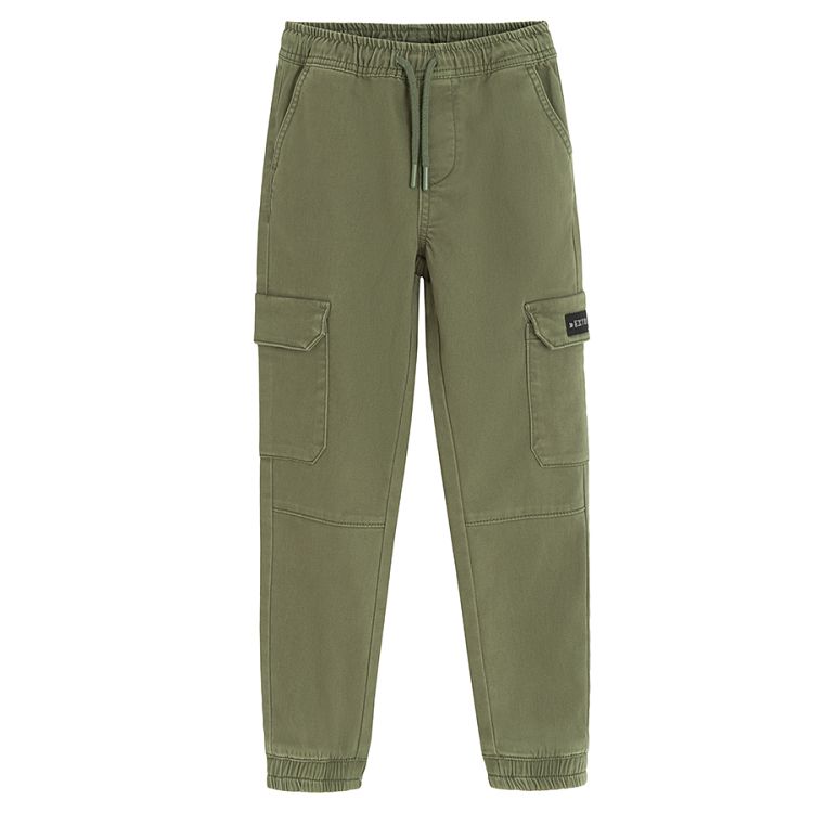 Green khaki cargo trousers