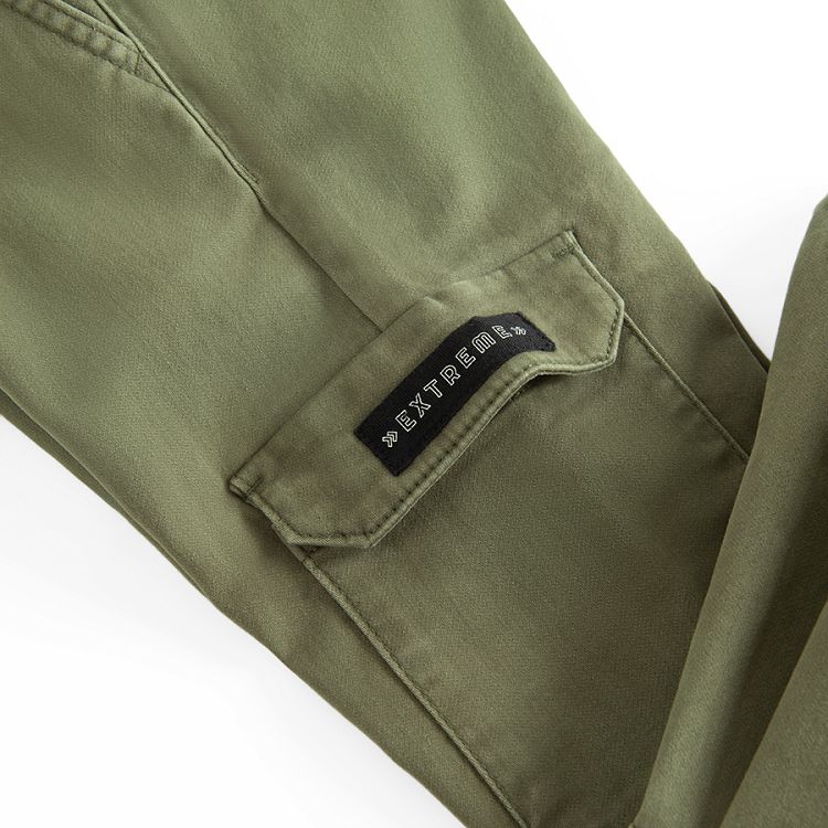 Green khaki cargo trousers