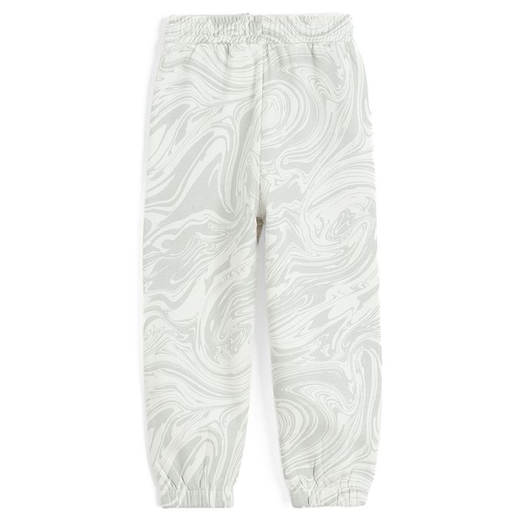 Grey tie dye jogging pants with smiley and GAMER MODE print