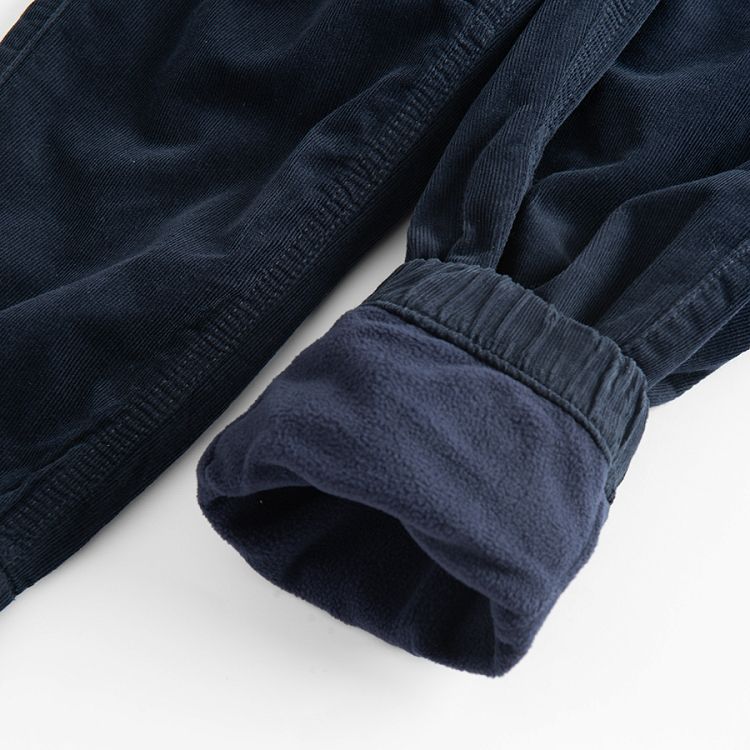 Trousers dark blue with fleece inner lining