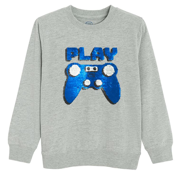 Grey sweatshirt with gaming print