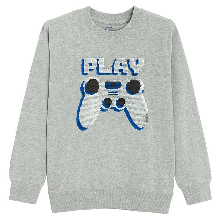 Grey sweatshirt with gaming print