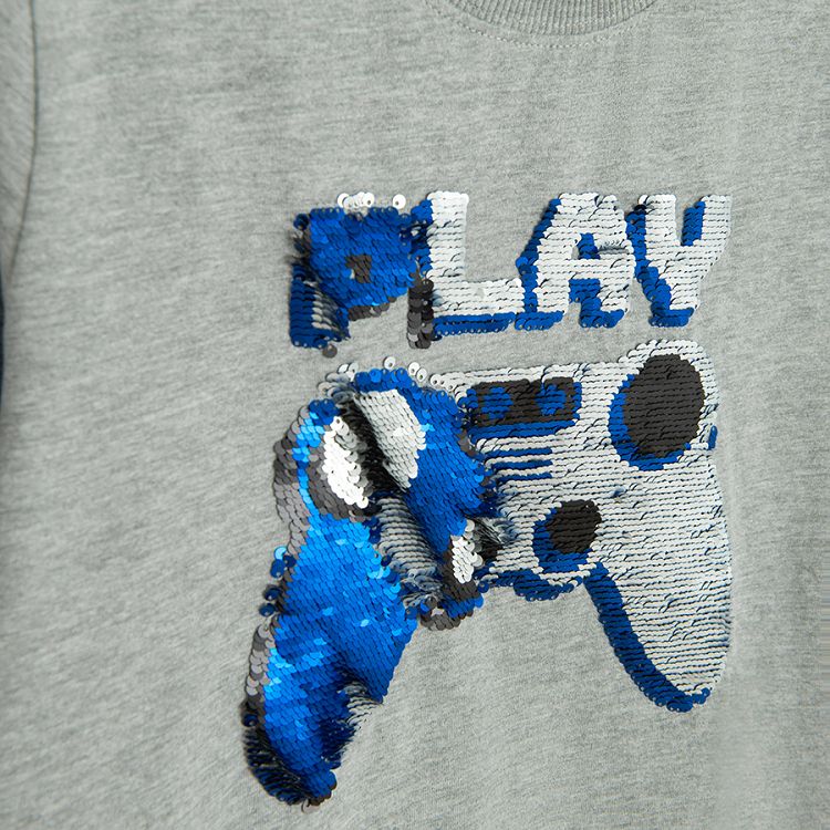 Grey sweatshirt with gaming print