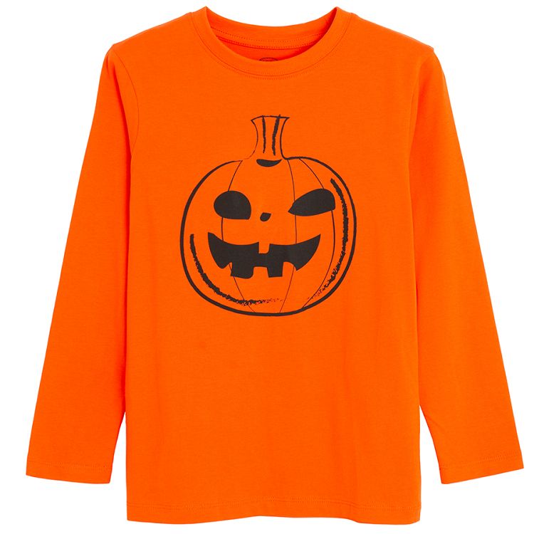 Orange blouse with Halloween print