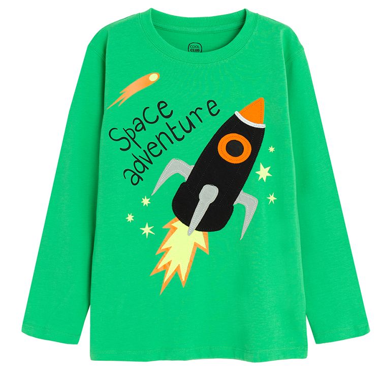 Black and green blouses with space print- 2 pack