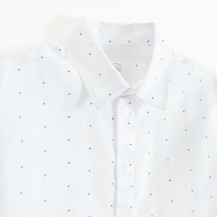 White button down classic shirt with pattern