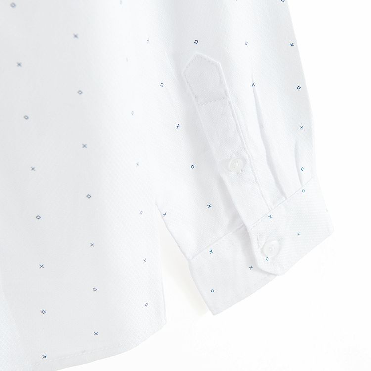 White button down classic shirt with pattern