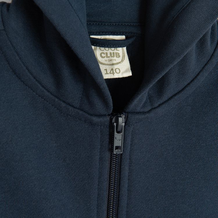 Blue hooded sweatshirt