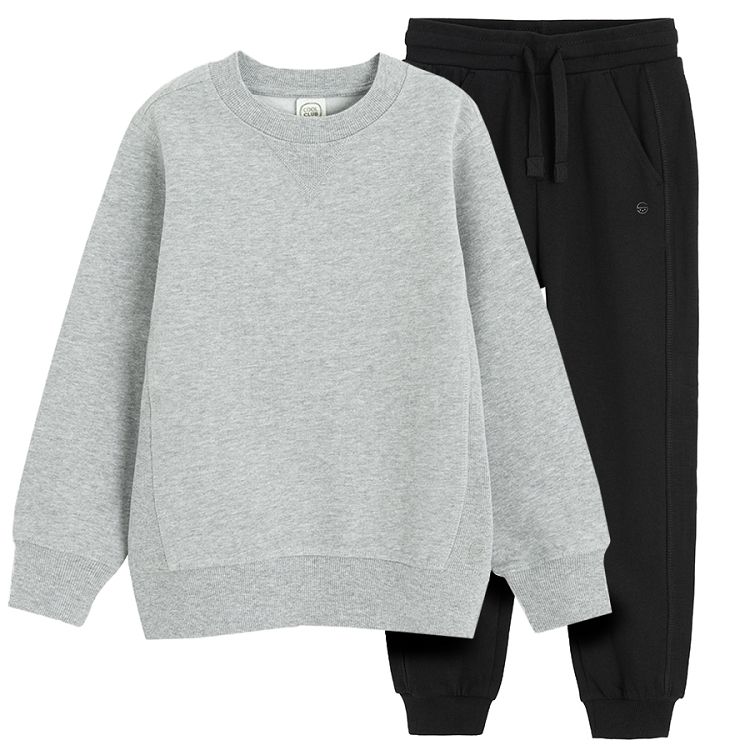 Gret sweatshirt and black jogging pants set - 2 pieces