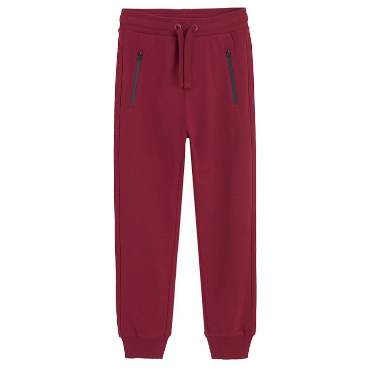 Red sweatpants with cord