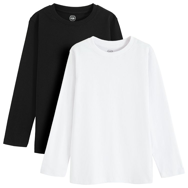 White and black long sleeve T-shirts- 2 pack