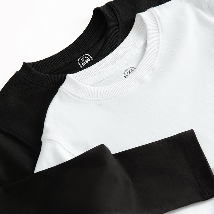 White and black long sleeve T-shirts- 2 pack