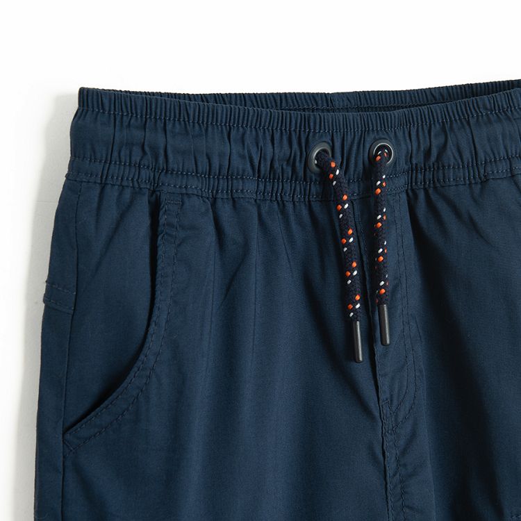 Blue cargo trousers