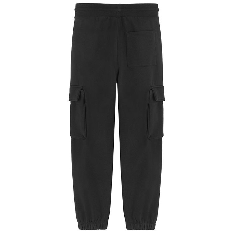 Black cargo style jogging pants