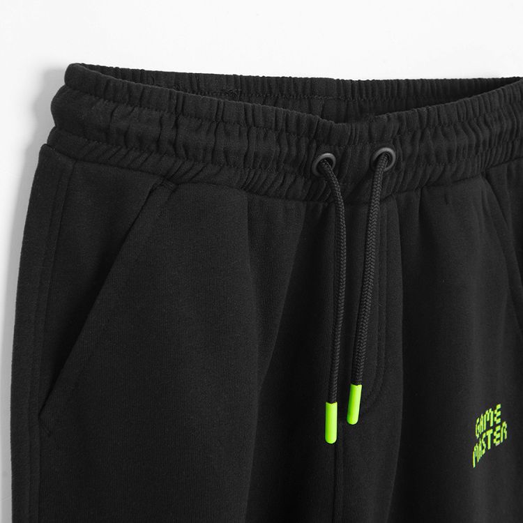 Black with fluo green jogging pants