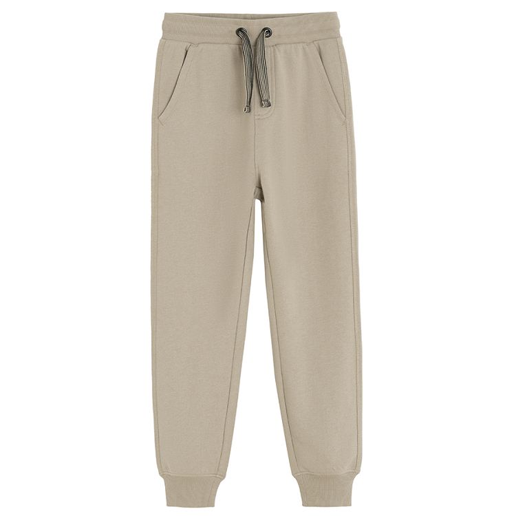 Grey and black jogging pants with side stripe