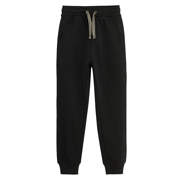 Grey and black jogging pants with side stripe