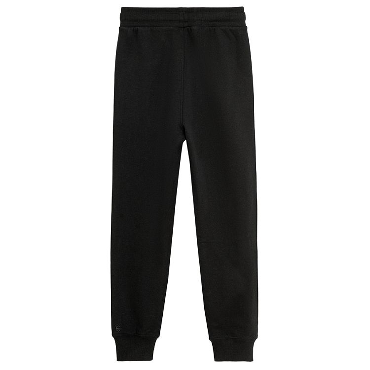 Grey and black jogging pants with side stripe