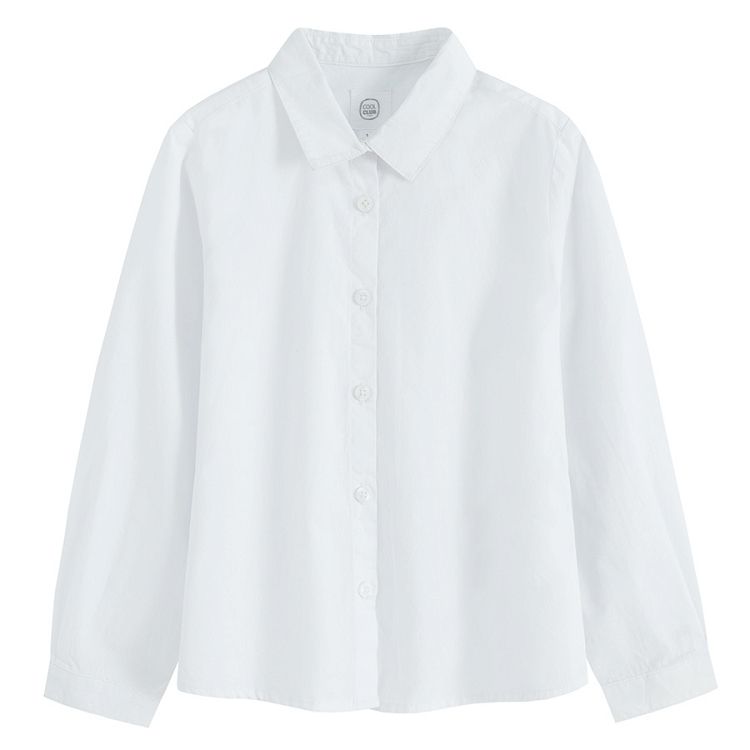 White button down long sleeve shirt