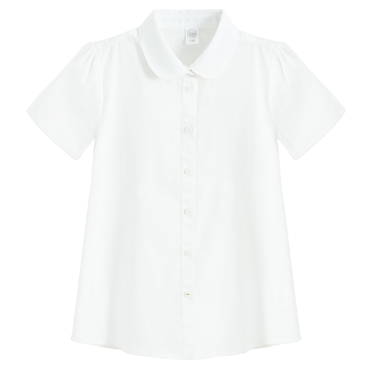 White button down short sleeve shirt