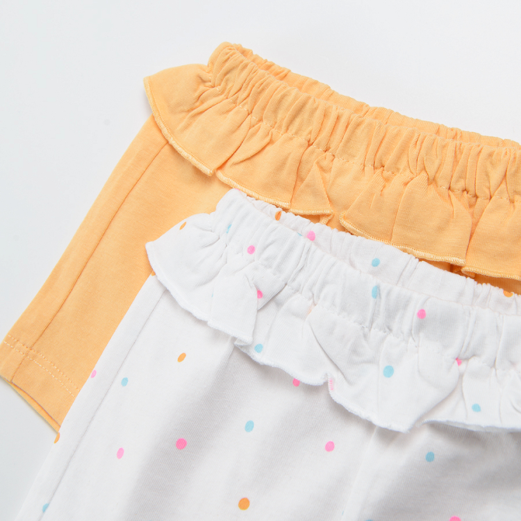 Yellow and white polka dot shorts 2-pack