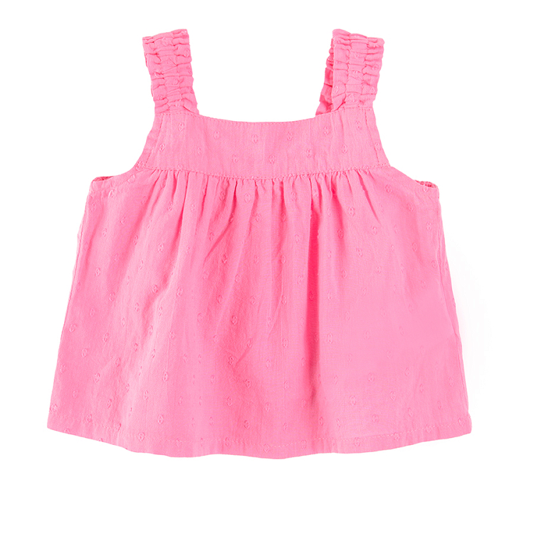 Pink sleeveless top and shorts with ruffles set