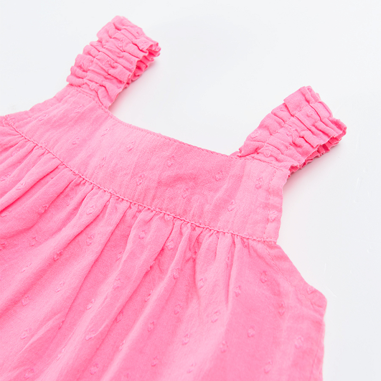 Pink sleeveless top and shorts with ruffles set