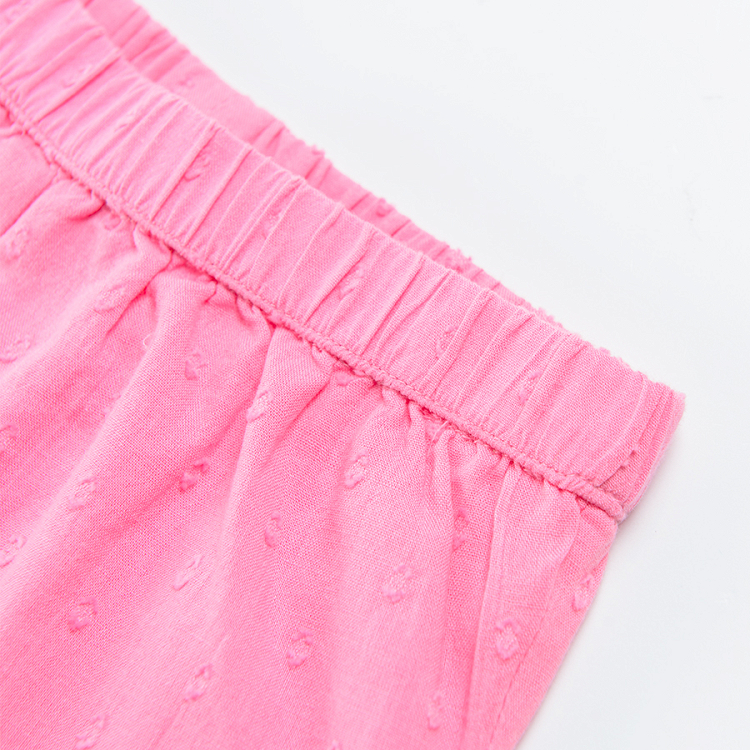 Pink sleeveless top and shorts with ruffles set