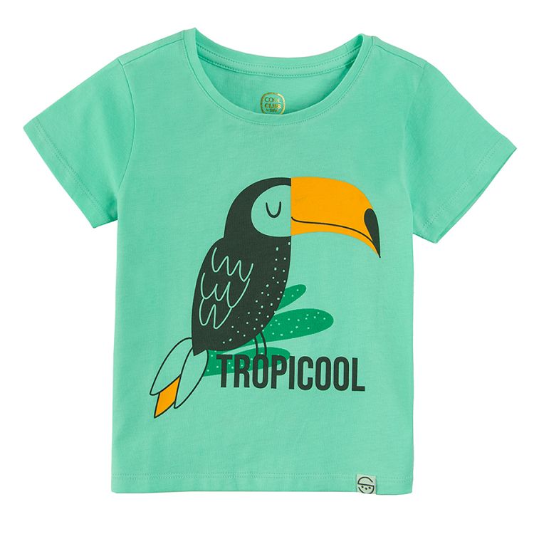 Short sleeve blouse with parrot print TROPICOOL