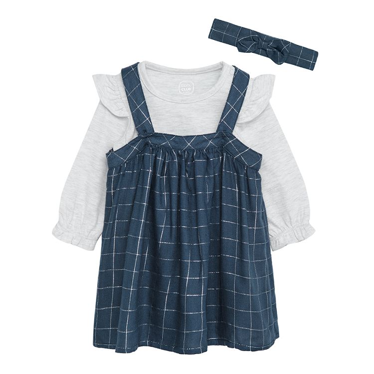 Clothing set dungarees bodysuit and headband