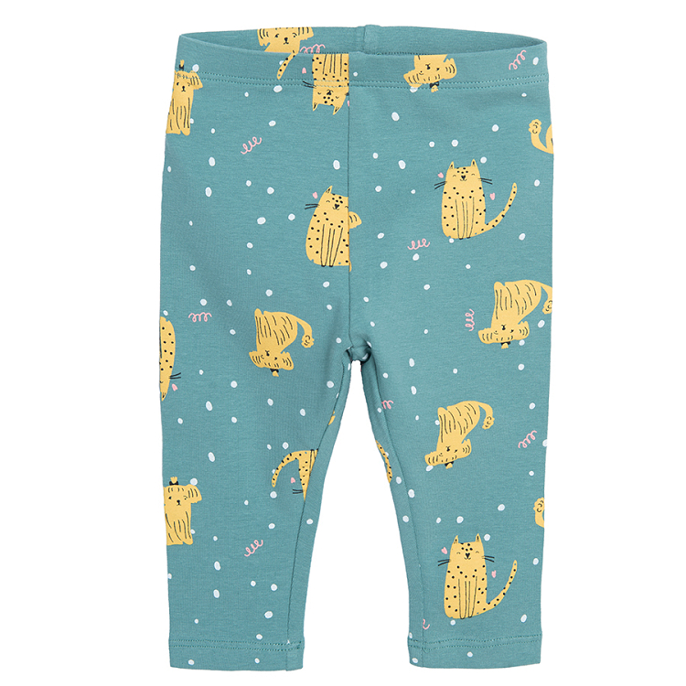 Green leggings with animals print