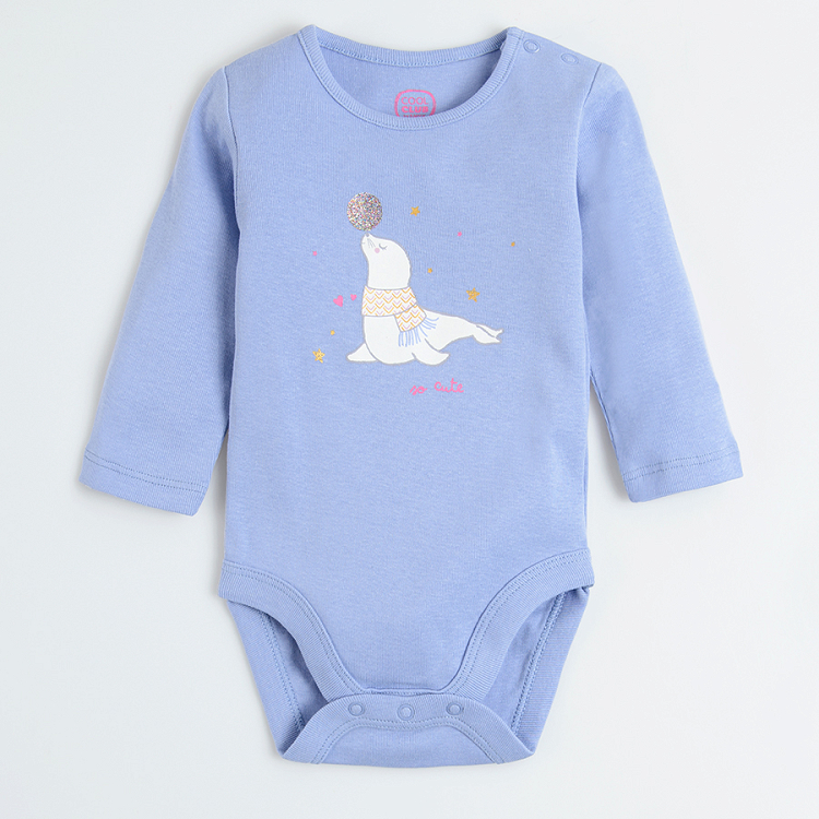 Pink and light blue long sleeve bodysuits 2-pack