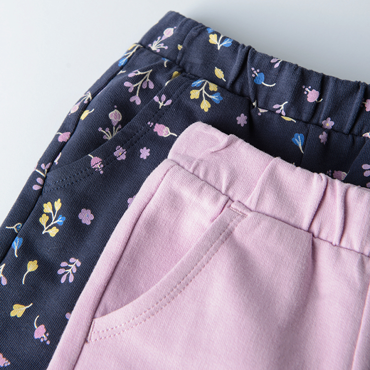 Pink and blue floral jogging pants 2 pack