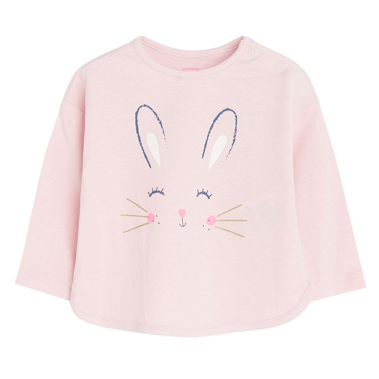 Pink blouse with bunny print