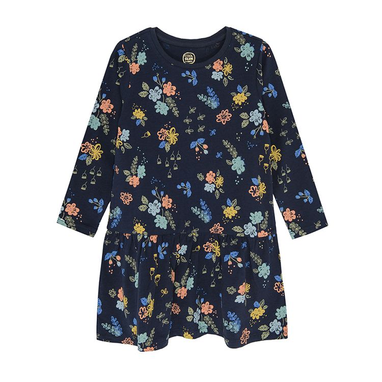 Black floral long sleeve dress